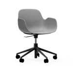 Fauteuil pivotant  roulettes gris aluminium noir