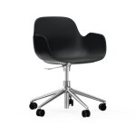 Fauteuil pivotant  roulettes noir aluminium