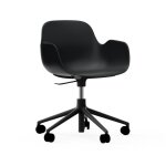 Fauteuil pivotant  roulettes noir aluminium noir