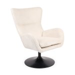 Fauteuil pivotant style bergre arthuro velours ctel beige