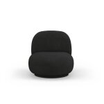 Fauteuil pivotant en tissu boucl noir