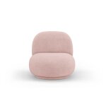 Fauteuil pivotant en tissu boucl rose poudr