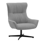 Fauteuil pivotant en tissu gris et pi�tement m�tal noir