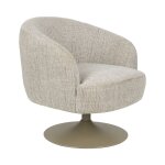 Fauteuil pivotant en tissu et m�tal - taupe