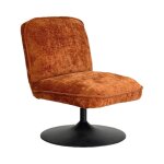 Fauteuil pivotant en velours côtelé pied tulipe - marron Fauteuil pivotant en velours côtelé pied tulipe - marron