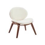 Fauteuil placage effet noyer bouclette texturée Fauteuil placage effet noyer bouclette texturée