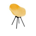 Fauteuil en plastique recyclé jaune, pied en acier revalorisé Fauteuil en plastique recyclé jaune, pied en acier revalorisé