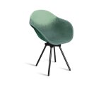 Fauteuil en plastique recycl vert, pied en acier revaloris