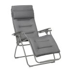 Fauteuil pliant matelass zro gravit en acier gris l88xl71xh115