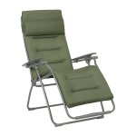Fauteuil pliant matelass zro gravit en acier vert l88xl71xh115