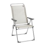 Fauteuil pliant multi - positions en aluminium beige l67xl63xh111