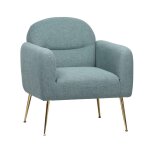 Fauteuil relax en acier et tissu bleu