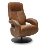 Fauteuil relax électrique en cuir marron Fauteuil relax électrique en cuir marron