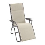 Fauteuil relax matelass zro gravit en acier beige l85xl71xh114