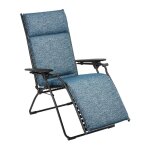Fauteuil relax matelass zro gravit en acier bleu l85xl71xh114