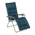Fauteuil relax matelass zro gravit en acier bleu l85xl71xh114