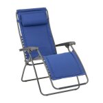 Fauteuil relax matelass� z�ro gravit� en acier bleu l87xl67xh115