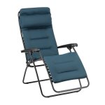 Fauteuil relax matelass zro gravit en acier bleu l87xl67xh115