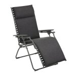 Fauteuil relax matelass zro gravit en acier gris l85xl71xh114