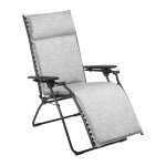 Fauteuil relax matelassé zéro gravité en acier gris l85xl71xh114 Fauteuil relax matelassé zéro gravité en acier gris l85xl71xh114