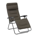 Fauteuil relax matelass zro gravit en acier marron l87xl67xh115
