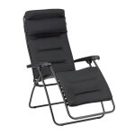 Fauteuil relax matelassé zéro gravité en acier noir l87xl67xh115 Fauteuil relax matelassé zéro gravité en acier noir l87xl67xh115