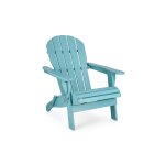 Fauteuil relax pliant  accoudoirs en bois bleu turquoise