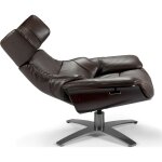 Fauteuil relaxation cuir marron 360° h. assise 38 cm Fauteuil relaxation cuir marron 360° h. assise 38 cm