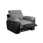 Fauteuil de relaxation lectrique en tissu et simili - noir / gris