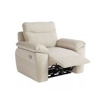 Fauteuil de relaxation �lectrique en tissu textur� 3d - beige
