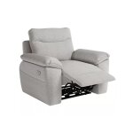 Fauteuil de relaxation électrique en tissu texturé 3d - gris clair Fauteuil de relaxation électrique en tissu texturé 3d - gris clair