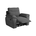 Fauteuil de relaxation manuel en tissu textur 3d - gris fonc