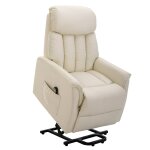 Fauteuil de relaxation releveur inclinable synthétique tissu crème Fauteuil de relaxation releveur inclinable synthétique tissu crème