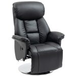 Fauteuil de relaxation repose - pied r�glable cuir synth�tique noir