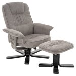 Fauteuil de relaxation avec repose - pieds en tissu, gris / noir Fauteuil de relaxation avec repose - pieds en tissu, gris / noir