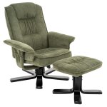 Fauteuil de relaxation avec repose - pieds en velours côtelé, vert / noir Fauteuil de relaxation avec repose - pieds en velours côtelé, vert / noir