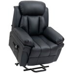 Fauteuil releveur inclinable repose - pied ajustable synthétique noir Fauteuil releveur inclinable repose - pied ajustable synthétique noir