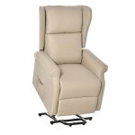 Fauteuil releveur inclinable avec repose - pied ajustable tissu beige