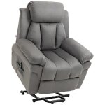 Fauteuil releveur inclinable repose - pied ajustable tissu gris