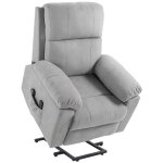 Fauteuil releveur inclinable repose - pied ajustable tissu gris clair Fauteuil releveur inclinable repose - pied ajustable tissu gris clair