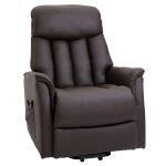 Fauteuil releveur inclinable repose - pied synth�tique tissu chocolat