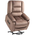 Fauteuil releveur massant chauffant inclinable effet velours marron