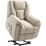 Fauteuil releveur massant chauffant inclinable port usb tissu beige Fauteuil releveur massant chauffant inclinable port usb tissu beige