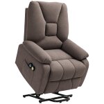 Fauteuil releveur massant chauffant inclinable tissu marron chiné Fauteuil releveur massant chauffant inclinable tissu marron chiné
