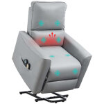Fauteuil releveur massant chauffant inclinable tissu technique gris Fauteuil releveur massant chauffant inclinable tissu technique gris