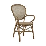 Fauteuil repas empilable en rotin antique