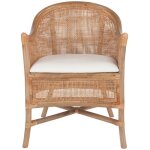 Fauteuil en rotin avec assise en tissu - l58 cm