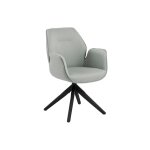 Fauteuil de salle � manger tissu et bois noir