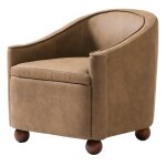 Fauteuil de salon en bois massif et su�dine marron