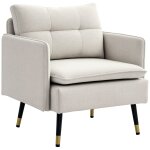 Fauteuil salon design scandinave dossier capitonn acier cass